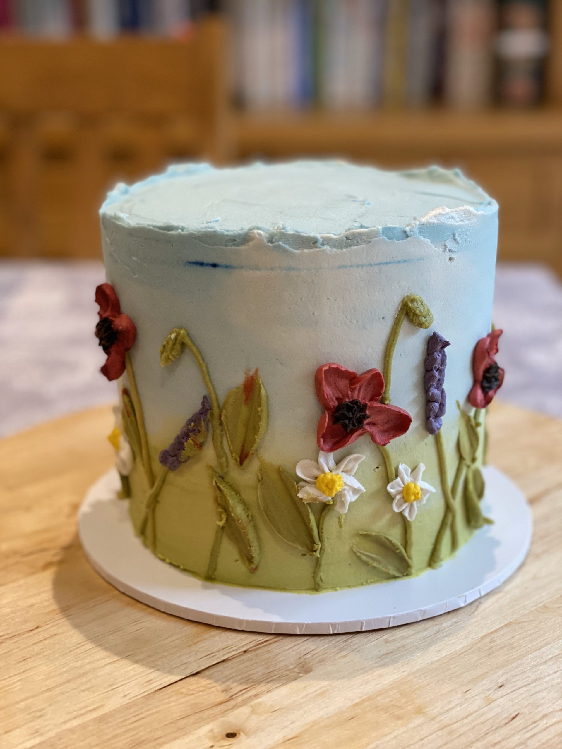 A wildflower celebration cake